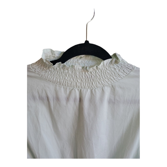 NASTY GAL Frill I Found You High Neck Long Sleeve Tiered Mini Dress Mint Green - Picture 3 of 12